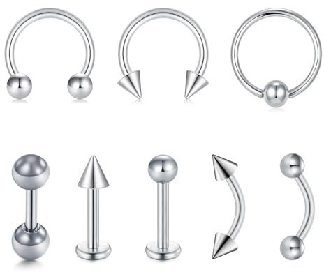Briana Williams 16G Piercing Labio Labret Studs Tragus Helix Pendientes Acero Inoxidable Piercing Oreja 6mm 8mm 10mm 12mm