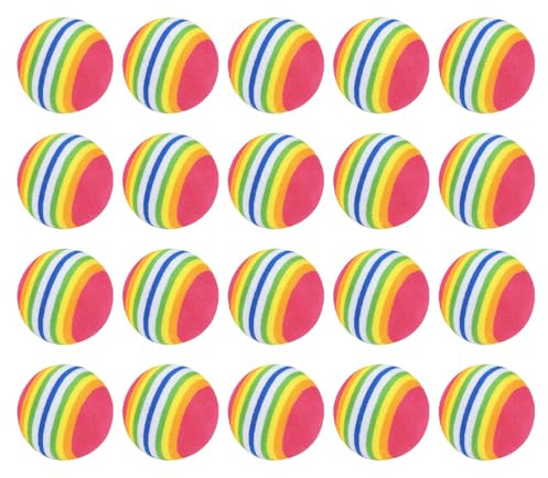 Paquet De 20 Balles De Jouets Colorées, Jouets De Balle Rebondissantes, Balles De Jouets pour Chats, Jouets Interactifs pour Animaux De Compagnie, Fournitures pour Animaux De Compagnie