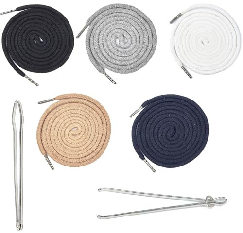 JYNARIX 5 PCS Replacement Drawstring Cord for Pants, Hoodies, Sweatpants, Sweaters and Jogging Bottoms - 130 cm Universal String