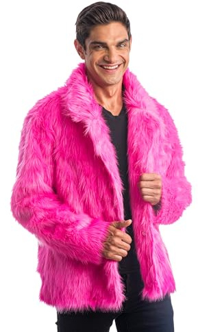 Chaks - Manteau de fourrure pour adultes, veste courte en fausse fourrure, pour carnaval, festival, fête Fashion