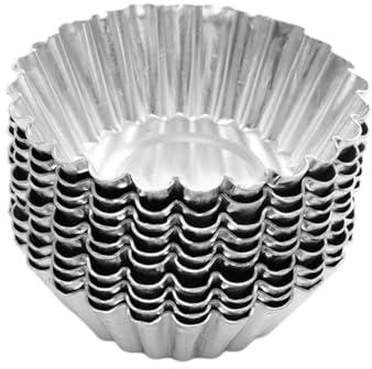 DEARMAMY 40pcs Nonstick Egg Tart Moulds Tinplate Baking Cups for Muffins Tartlets Cookies Quiches Custard Cakes Nonstick Coating Easy Clean Heat Conductive Baking Tool