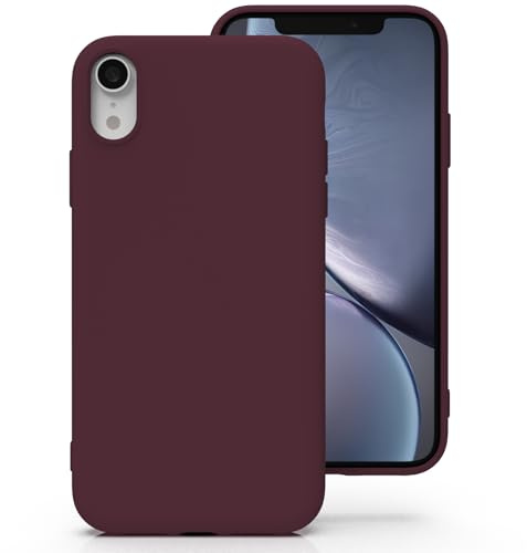 Zuvirelx Silicone Case for iPhone XR, Soft Grip, Thin, Minimalist, Shockproof, Non-Slip, Pocket-Friendly - Burgundy