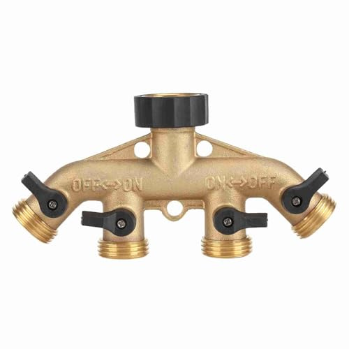 Zerodis Gartenschlauch-Wasserverteiler mit Abzugsventil für Gartenbewässerung, Splitter Schlauchhahn universal mit stabilität, z.B. für Gartenschläuche, Regenspeicher, Beete und Blumenkästen