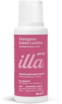 illa Detergente Intimo Lenitivo pH 4.5 - Delicato sulla Pelle - Per tutta la Famiglia - Igiene Intima Quotidiana - Azione Odor Control - 1 Flacone da 250ml