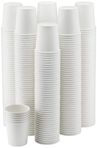NYHI 300-Pack 6 oz. Vasos desechables de papel blanco para bebidas frías o calientes, para agua, zumo, café o té, ideal para enfriadores de agua, fiestas o café sobre la marcha