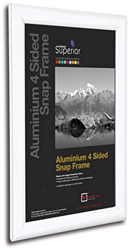 Stewart Superior 4-seitiger A3-Aluminium-Schnapprahmen, 25 mm dick zur Frontaufnahme von Bildern/Postern - Weiß