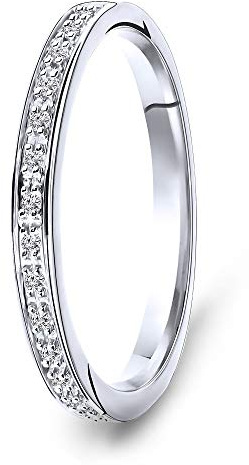 MIORE Damen Ring Ewigkeits Ring echtes 9 Karat (375) Gelbgold- Weißgold mit 16 echten Diamanten von 0,05 Karat Brillant Gold Verlobungsring nachhaltiger handgemachter Damen Schmuck