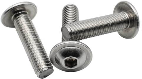 Vis Allen Tete Bombee M8 x 50mm : 20 Pcs Visserie Inox A2 pour Ecrou Rondelle | 6 Pans Creux a Embase | Vis Tete Ronde avec Collerette - ISO 7380-2 | PROTORX