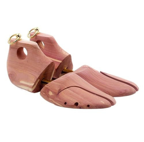 LYHYDMA Shoe expander 1 Pair Red Cedar Wood Adjustable Shoe Shaper Men's Shoe Tree Stretcher Support For Men Boot Expander Device For leather shoes, sports shoes, boots(EU 39 40)