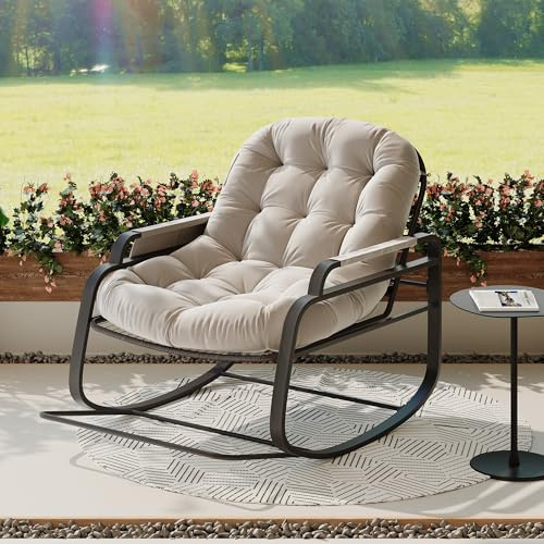 KSFASHZ Relax gungstol, gungstol rotting, gungstol amning, gungstol amning, gungstol amningsstol, gungstol amningsstol, 94,5 x 89,5 x 93,5 cm, beige