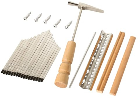 Cabilock Tasten Kalimba DIY Set mit Brücke und Zubehör Ergonomisch Polierte Daumenklavier Ersatzteile Selbstmontierbar für Anfänger Schnelles Stimmen und Komfortables