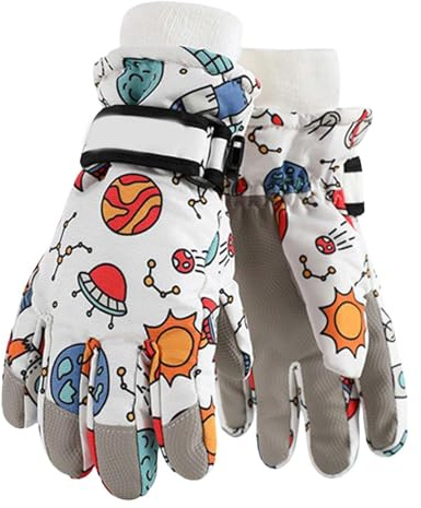 Allegorly Skihandschuhe Kinder Wasserdicht Winddichte Winterhandschuhe Warm Sporthandschuhe Snowboard Handschuhe für Outdoor Sport in Winter Schneehandschuhe Mädchen Jungen (6-8 Years)