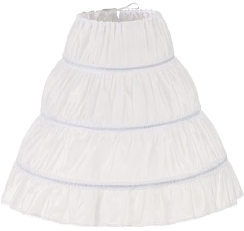 CAKEEYUM Sottogonna in Crinolina a 3 Cerchi per Bambini Gonna Sottoveste Lunga 25'' per Ragazze Regolabile sotto Il Vestito Sottogonna gonfia in Crinolina, Cerchio per Bambini, per Ragazze, Hoo