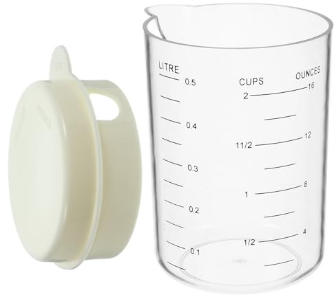 PRETYZOOM Taza Medidora para Hornear con Tapa Antigoteo, Capacidad Pequeña, Material Plástico Reutilizable, Accesorio para Hornear y Vaso Medidor de Líquidos para Cocina Doméstica