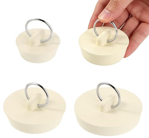 BinPhorm Rubber Sink Plug Set,4 Pcs Universal Bath Plug Replacement Sink plug Rubber Seal Universal Sink Plug for Kitchen Bathroom Laundry Sinks Multi-Size Drain Stopper