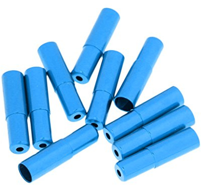 TISHITA 10 Stück Schaltzug Endkappen Schaltzughülsen Kabelumhüllung Kappen Bremszug Endabdeckungen Aus Aluminiumlegierung Widerstandsfähig Und Leicht für Fahr, Blau, 5mm