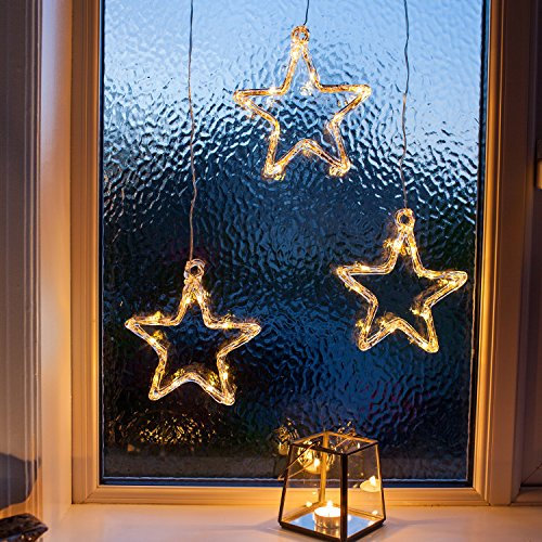 LED Stern Fensterdeko Weihnachtsdeko Timer Batteriebetrieb Lights4fun