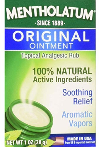 Mentholatum Original Ointment Soothing Relief Aromatic Vapors oz, No Color, 1 Ounce, (Pack of 3)