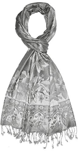 Lorenzo Cana Marken Pashmina Schal Schaltuch Stola Umschlagtuch Naturfaser opulentes Muster in harmonischen Farben mit Fransen 70 x 200 cm