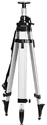 AdirPro High Visibility Tripod – Aluminum Laser Level Tripod – Transit Level Tripod - Quick Clamp - Heavy Duty Contractor Tripod 5/8” x 11” Thread (Adjustable Head - Silver)