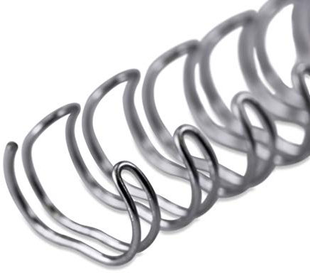 Drahtbinderücken für Bindungen 3:1 (34 Ringe), 12,7 mm, 100 Stück, SILBER, für ca. 100 Seiten - für Ringbindungen