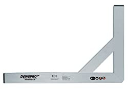 DEWEPRO® Premium Aluminium Bauwinkel 90° - Winkel 150x80cm Maurerwinkel - Messwinkel - Profilwinkel - Aluwinkel, extra stabil mit Strebe