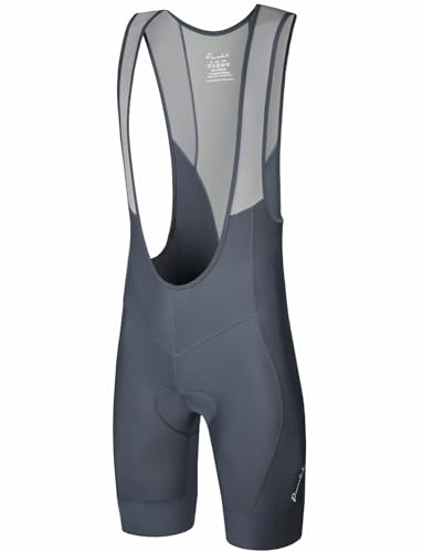 Przewalski Men’s 3D Padded Cycling Bike Bib Shorts, Bicycle Biking Bib Shorts (Gray, Medium)