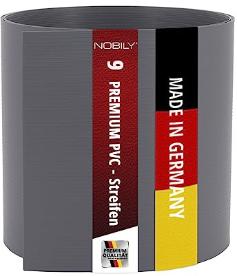 Premium Zaunsichtschutz HART-PVC / 9 x Streifen 2,525 m/Höhe 19 cm Fenstergrau - Zaun Sichtschutzstreifen Fachhandelsware für Doppelstabmattenzaun Zaun Sichtschutz grau- keine Folie
