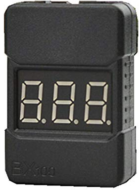 Battery Low Voltage Tester, 2Pcs RC Lipo Alarm Buzzer Indicator Checker with LED, for 1s-8s Li-Po/Li-ion/Li-Mn/Li- Fe Battery. (Black Shell)