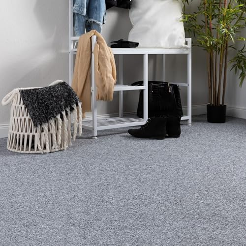 Steffensmeier Teppichboden Meddon Meterware | Auslegware für Kinderzimmer Wohnzimmer Schlafzimmer | Grau, Größe: 200x300 cm