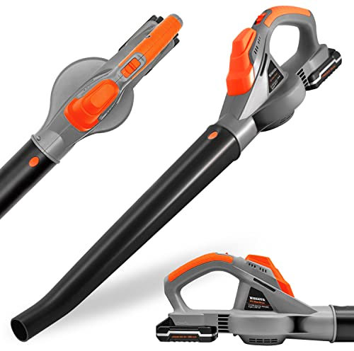 Terratek Leaf Blower Cordless 20V 1HR Fast Charge, Handheld Leaf Blower Powerful Lightweight Cordless Leaf Blower Garden Blowers with 1x Battery and Charger Included