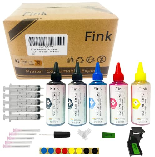 F-Ink 5 x 100 ml Tintenpatronen und Nachfüllpack für PG-560 CL-561 PG-540 CL-541 PG-560XL CL-561XL PG-540XL CL-541XL