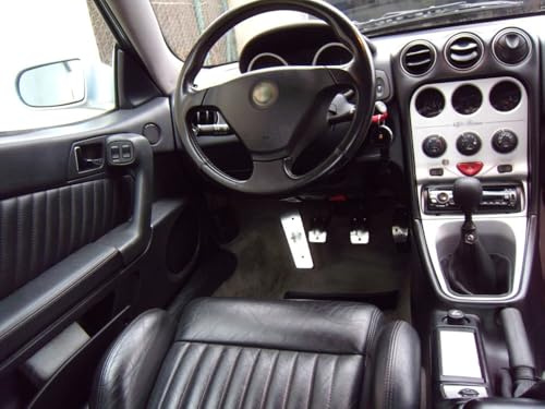 Pédales et Repose Pieds en Acier pour Alfa_Romeo GTV & SPIDER (916) (Boîte manuelle) - 4 Pièces Inox Pédalier Pedales d'Embrayage de Frein d'Accélérateur Argent Marchepied Set Inoxydable Brossé
