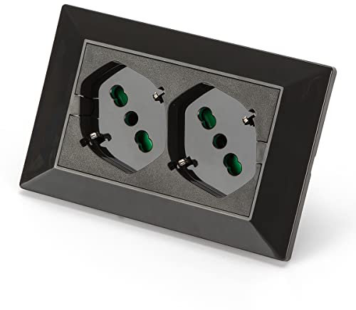 FANTON 42101 Multipresa universale da incasso OPERA/PLA doppia presa bipasso italo/tedesca 2P+T 16A precablata per scatola a 3 moduli