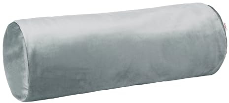 beties - Samt&Sonders-Serie - XL Nackenrollenbezug 25x70 cm; Nackenrollenhülle Samtkissen Dekokissen aus einem Deutschen Unternehmen in hochwertiger Qualität (Stein-grau)