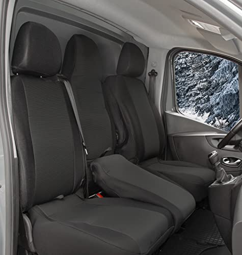 Sitzbezüge passgenau Schonbezüge Roco geeinget für Opel Vivaro B 2014-2019 Erste Reihe 3-Sitzer V1