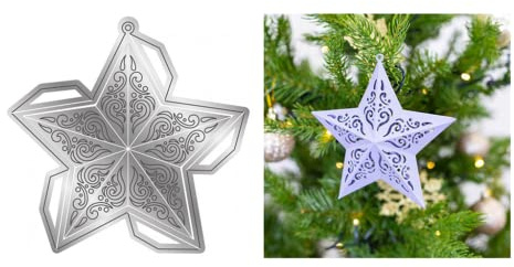 Sredwtk Weihnachtsstern 3D Sterne Stanzschablonen Weihnachten Stanzbögen Prägeschablone Stanzformen für Scrapbooking Fotopapier Karten Handwerk DIY Herstellung Fotoalbum Deko