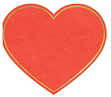 PartyDeco Servietten Herz 20 Stück 14,3x12,5cm 3-lagig Papierservietten Hochzeit Verlobung Valentinstag rot