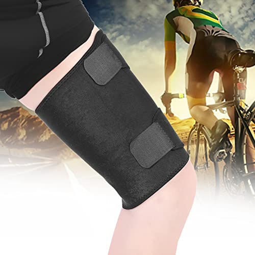 ANKROYU Vendaje de Muslo, Compresión Manga Ajustable de Neopreno con Velcro, Soporte para Fibra Muscular y Alivio del Dolor de Nervio Ciático, Manga Ajustable de Neopreno con Velcro