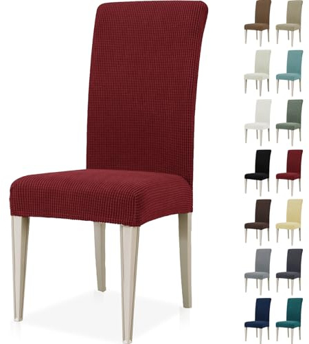 Ystyle Stretch Stuhlhussen 4er Set, Stuhlbezug Elastisch Abnehmbarer Waschbarer, Universal Hussen Für Stühle, Stuhlbezüge Chair Cover Für Hotel Bankett Küche Restaurant Hochzeit Party, Bordeaux | Stuhlhussen für Wohnzimmer Küche, Universal-Stuhlhussen, elastisch, modern, kratzfest, Katze
