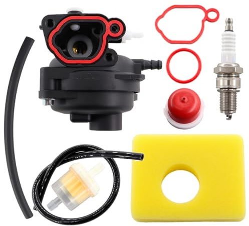 MCHNIC Carburateur Kit for Briggs & Stratton 300E 450E 550E 575E 600E CARB Moteur 08P502 09P602 125CC 140CC Series Pièces de Moteur de Tondeuse à Gazon et Filtre à Air Bougie d'allumage