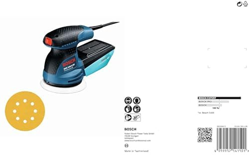 Bosch Professional Exzenterschleifer GEX 125-1 AE (125 mm Schleifteller, 250 Watt) + 6x Schleifpapier-Sets Expert C470 (für Hartholz, Farbe auf Holz, Ø 125 mm, Körnung 60/120/240, Zubehör)
