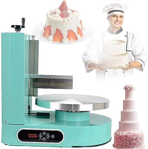 GIZMIT Cake Cream Spreading Coating Smearing Machine Cake Cream Smoother Adjustable Rotating Speed Cake Scraper for 4-12inch Cake Stainless Steel Automatic Cake Frosting Machine,Green