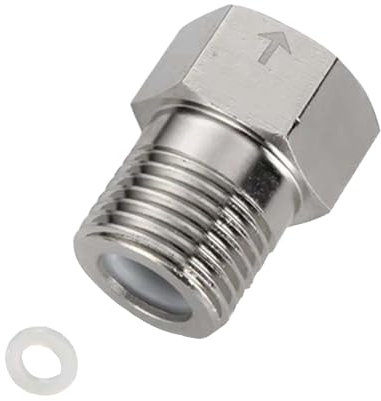 Rückschlagventil, 304 Edelstahl, 1,27 cm Außengewinde auf 1,27 cm Innengewinde, WC-Rückschlagventile, Einweganschluss mit Unterlegscheibe zur Vermeidung von Rückfluss, 20 mm Durchmesser