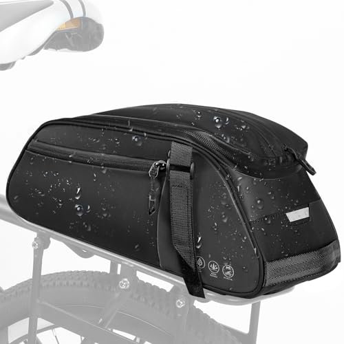 toptrek Gepäckträgertasche 8L Volumen, Fahrradtaschen für Gepäckträger mit Regenschutz, 3-In-1 Gepäckträgertaschen, Fahrradtasche Gepäckträger Abmessungen 38x16x15 cm (Gepäckträgertasche- 8L)