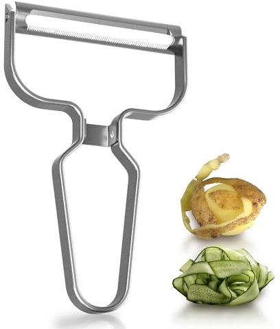 Vegetable Peeler,Food Grade Stainless Steel Carrot Slicer for Kitchen,Larger Wider and Sharper Julienne Peeler Potato Slicer,Cucumber Shredder Dishwasher Safe