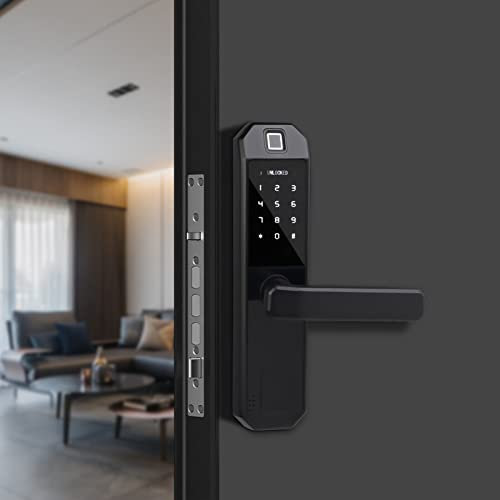 Elektroniskt dörrlås, smart fingeravtryckslås, elektroniskt dörrlås, digitalt dörrlås, med 2 knappar, fingertryck, dörröppnare, lås för hotell, sovrum, studier