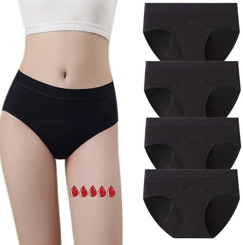 ZVZK Periodenunterschwäsche Starke Blutung Mädchen 30ML 8-16 Jahre Perioden Unterwäsche Baumwolle Unterhosen Menstruation Slip (M)