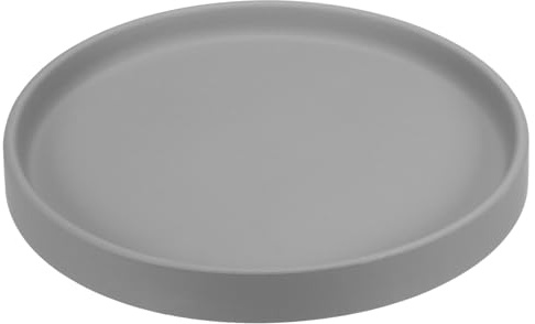 PATIKIL 7.7 Inch Round Ceramic Plant Saucer, Plant Saucer Tray Flower Planter Drip Tray for Indoors Outdoors Patio Balcony, Dark Gray