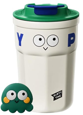 Reisekaffeetasse - Isolierte Kaffeetasse mit Deckel,Kaffeetasse mit lustigem Ausdruck, Trinkbecher, auslaufsichere tragbare Wasserflasche, Trinkbecher aus Edelstahl